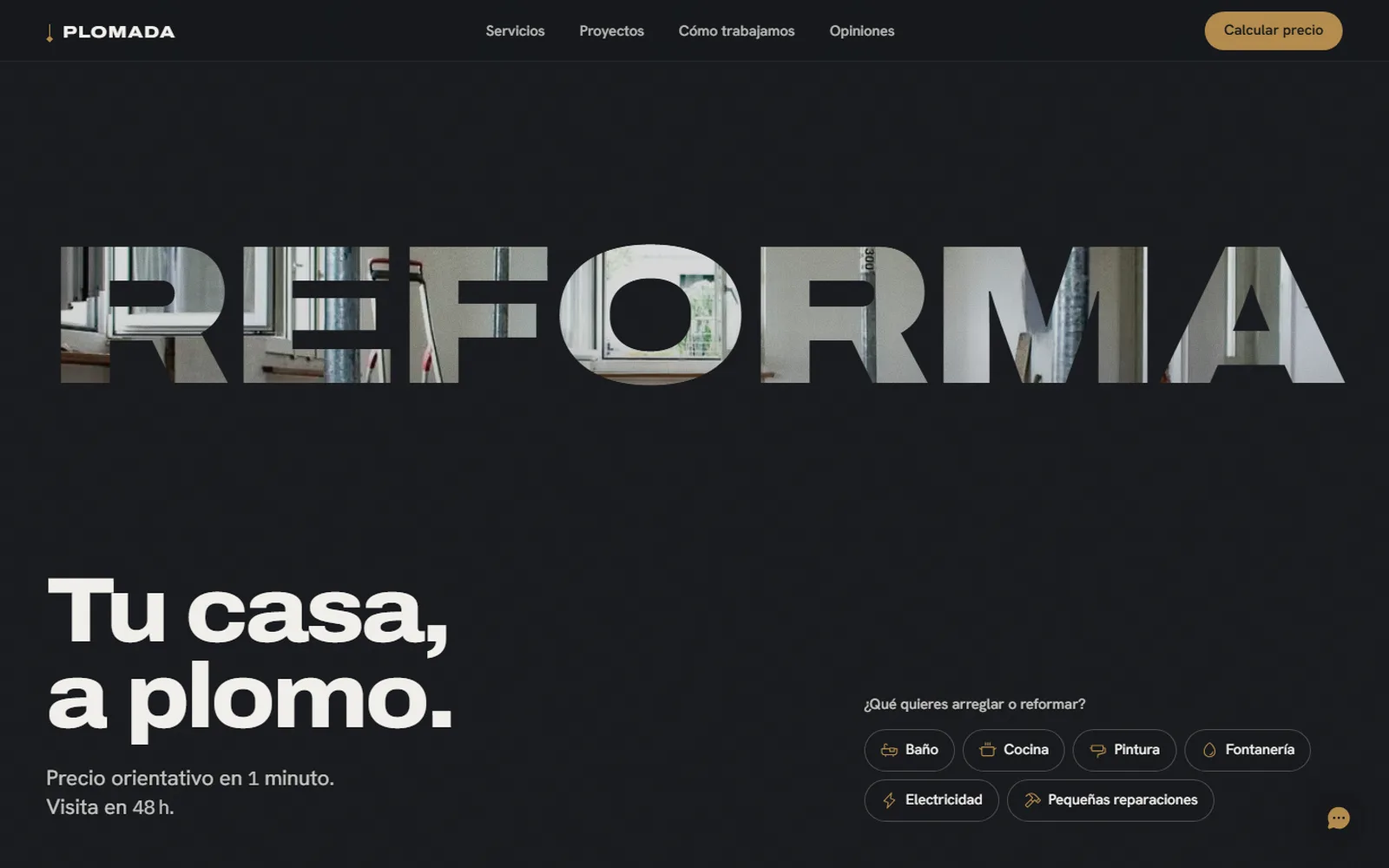 Web de Plomada en escritorio